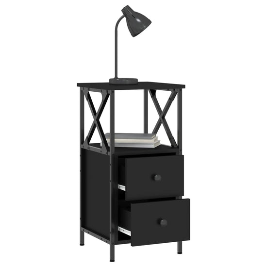 Nachtkastjes 2 st 34x35,5x70 cm bewerkt hout zwart MeubelReus