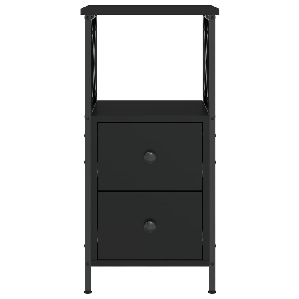 Nachtkastjes 2 st 34x35,5x70 cm bewerkt hout zwart MeubelReus
