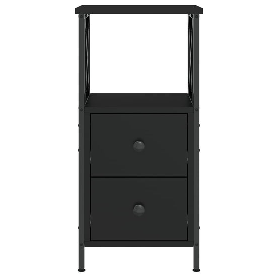 Nachtkastjes 2 st 34x35,5x70 cm bewerkt hout zwart MeubelReus