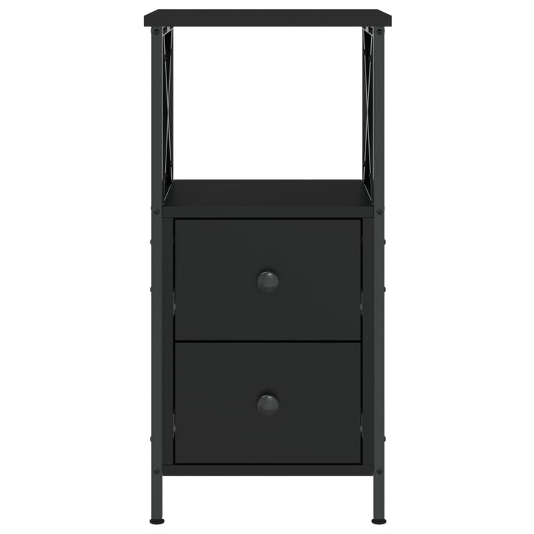 Nachtkastjes 2 st 34x35,5x70 cm bewerkt hout zwart MeubelReus