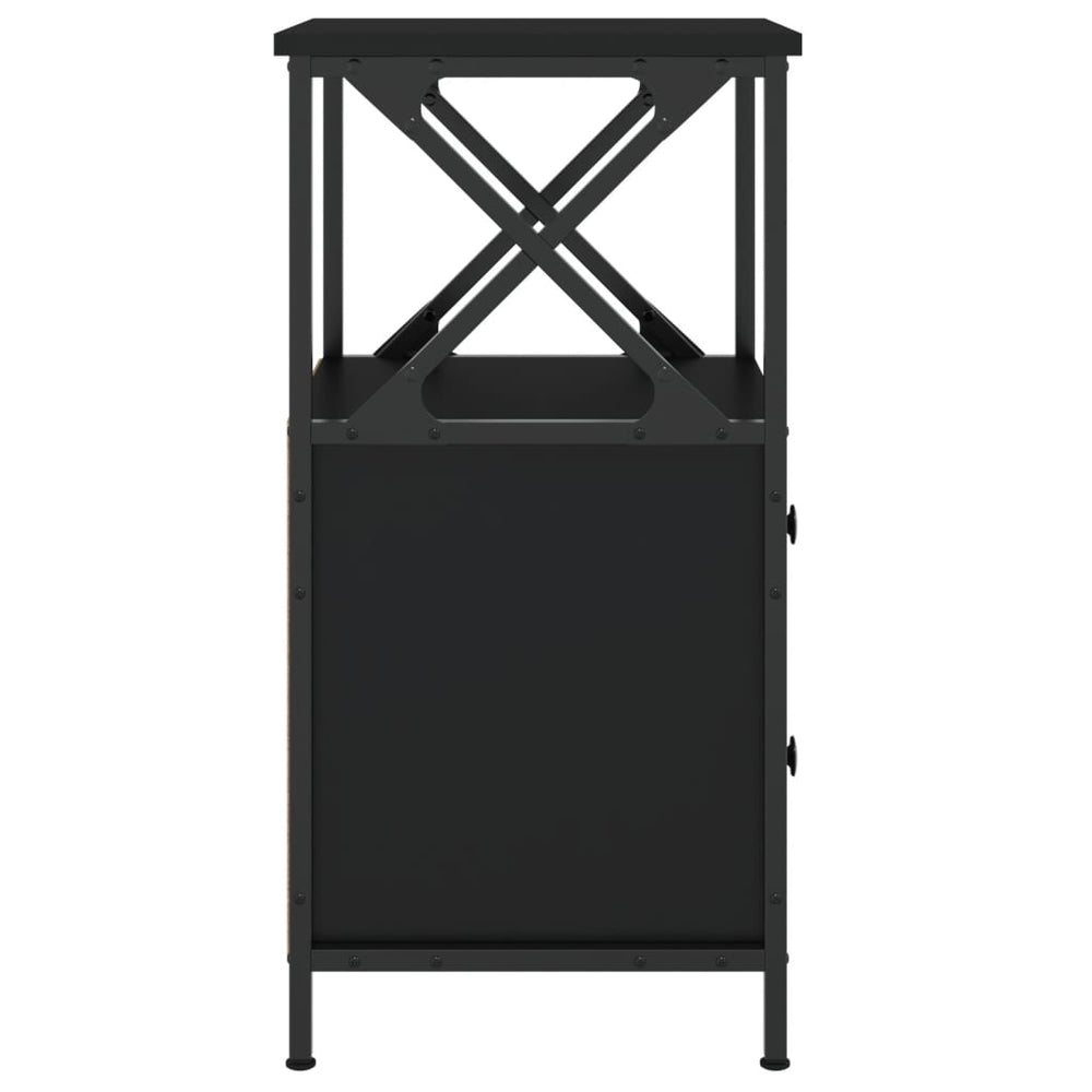 Nachtkastjes 2 st 34x35,5x70 cm bewerkt hout zwart MeubelReus