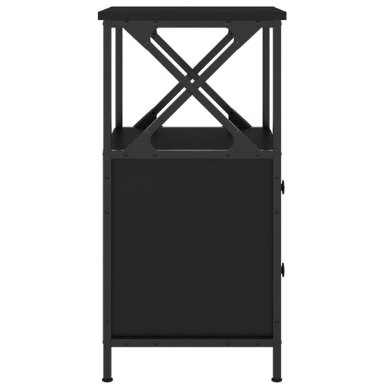 Nachtkastjes 2 st 34x35,5x70 cm bewerkt hout zwart MeubelReus