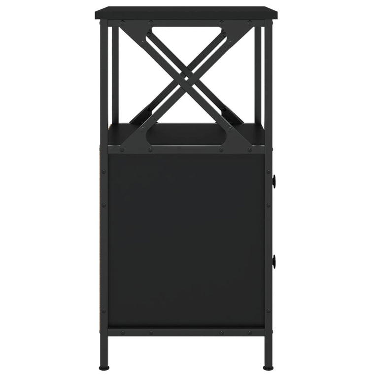 Nachtkastjes 2 st 34x35,5x70 cm bewerkt hout zwart MeubelReus