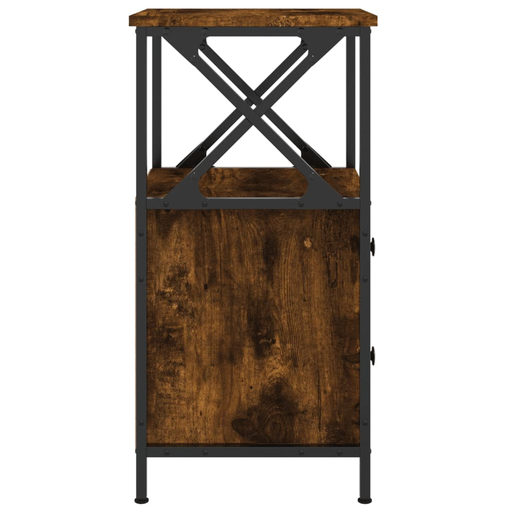Nachtkastjes 2 st 34x35,5x70 cm bewerkt hout gerookt eikenkleur MeubelReus
