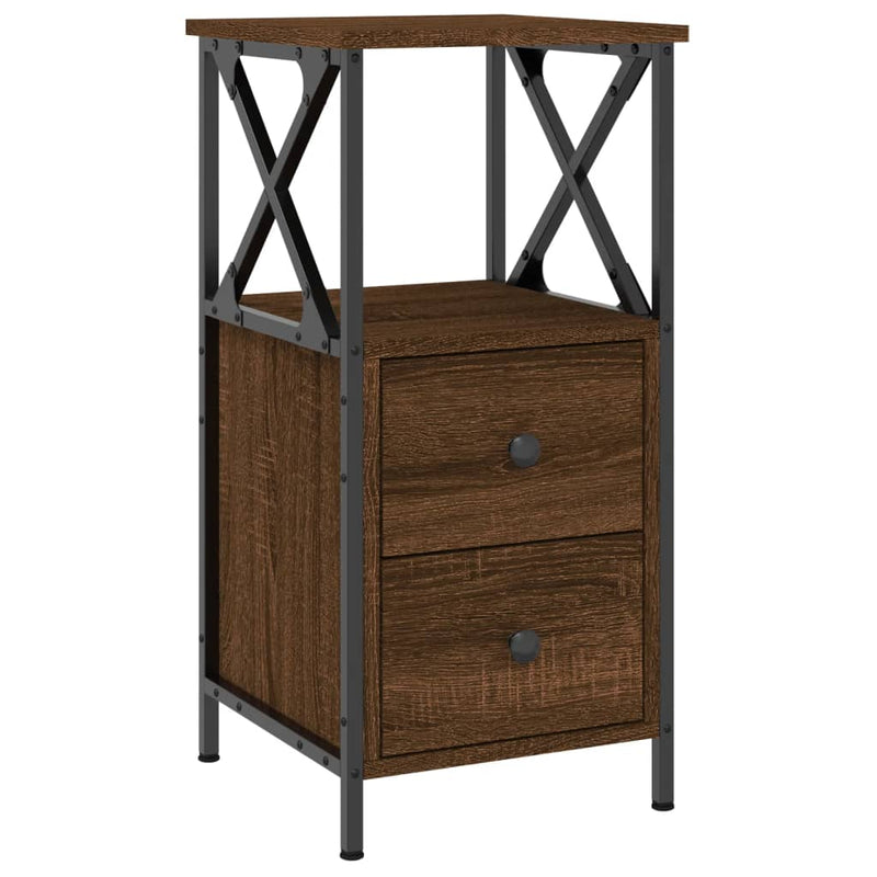 Nachtkastje 34x35,5x70 cm bewerkt hout bruin eikenkleur MeubelReus