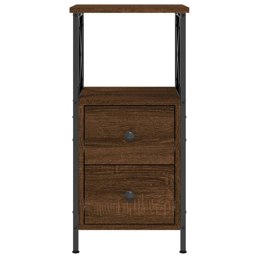 Nachtkastje 34x35,5x70 cm bewerkt hout bruin eikenkleur MeubelReus