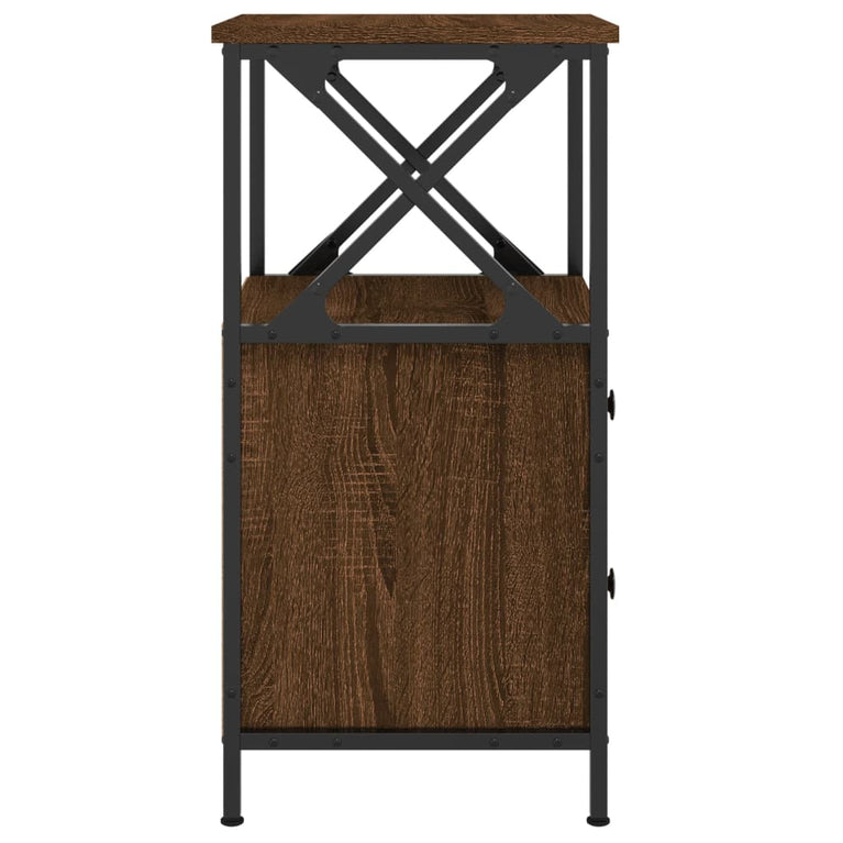 Nachtkastje 34x35,5x70 cm bewerkt hout bruin eikenkleur MeubelReus