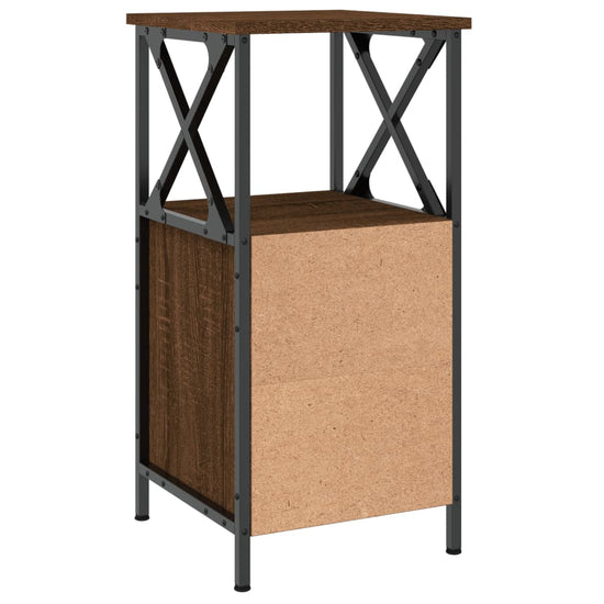 Nachtkastje 34x35,5x70 cm bewerkt hout bruin eikenkleur MeubelReus