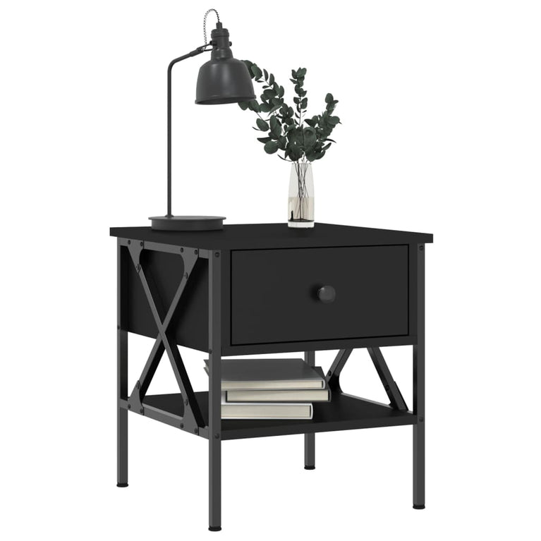 Nachtkastjes 2 st 40x42x45 cm bewerkt hout zwart MeubelReus