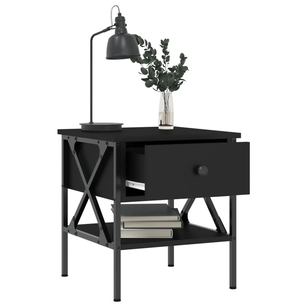 Nachtkastjes 2 st 40x42x45 cm bewerkt hout zwart MeubelReus