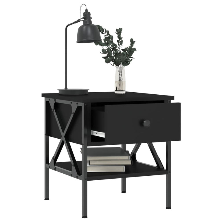 Nachtkastjes 2 st 40x42x45 cm bewerkt hout zwart MeubelReus