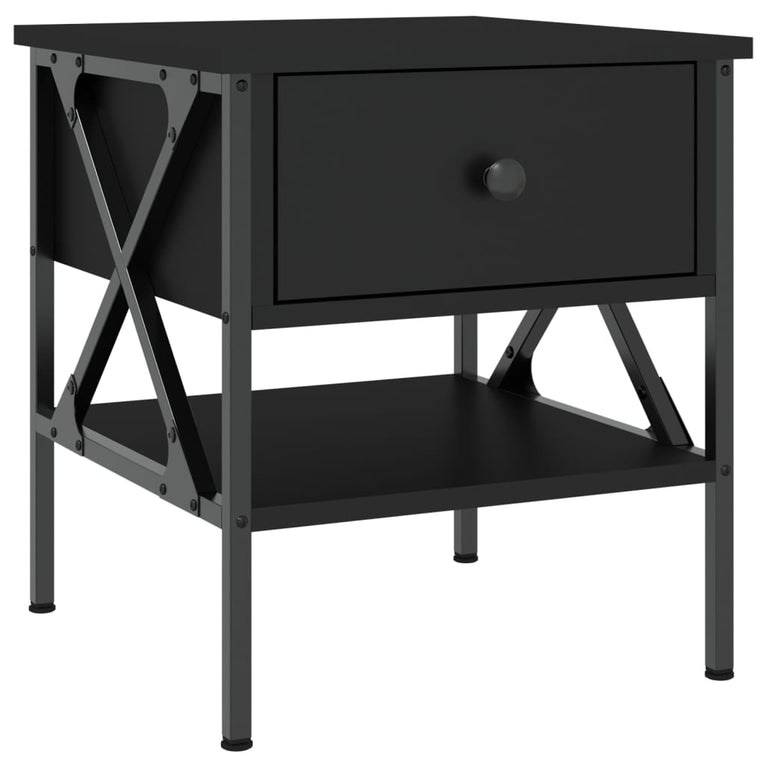 Nachtkastjes 2 st 40x42x45 cm bewerkt hout zwart MeubelReus