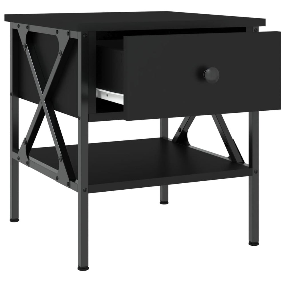 Nachtkastjes 2 st 40x42x45 cm bewerkt hout zwart MeubelReus