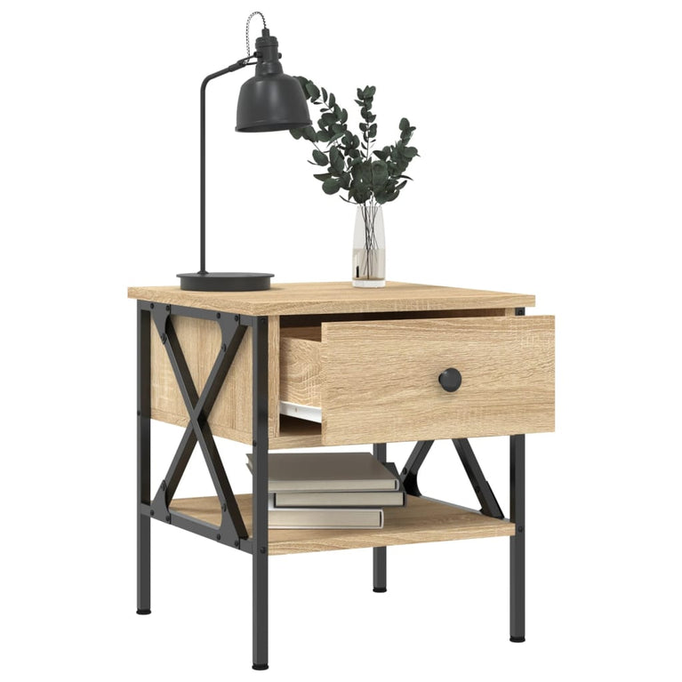 Nachtkastjes 2 st 40x42x45 cm bewerkt hout sonoma eikenkleurig MeubelReus