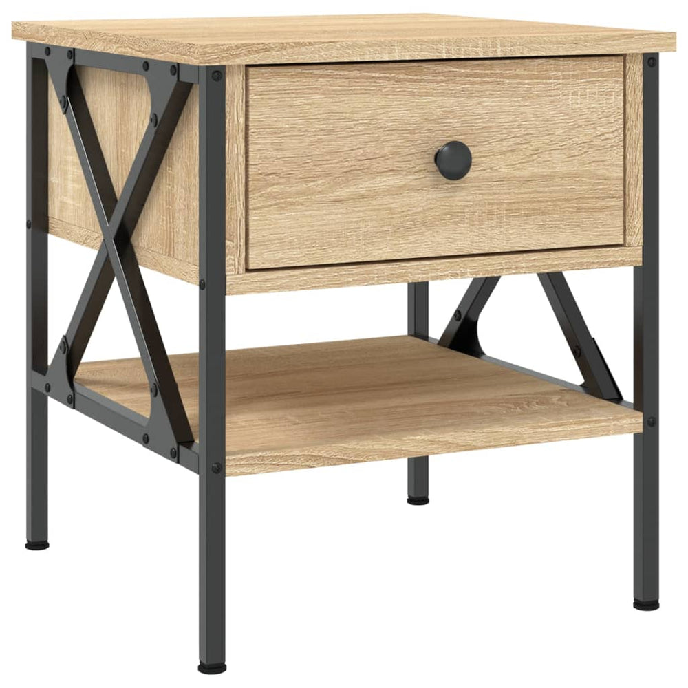 Nachtkastjes 2 st 40x42x45 cm bewerkt hout sonoma eikenkleurig MeubelReus