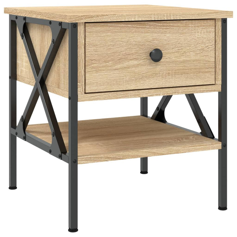 Nachtkastjes 2 st 40x42x45 cm bewerkt hout sonoma eikenkleurig MeubelReus