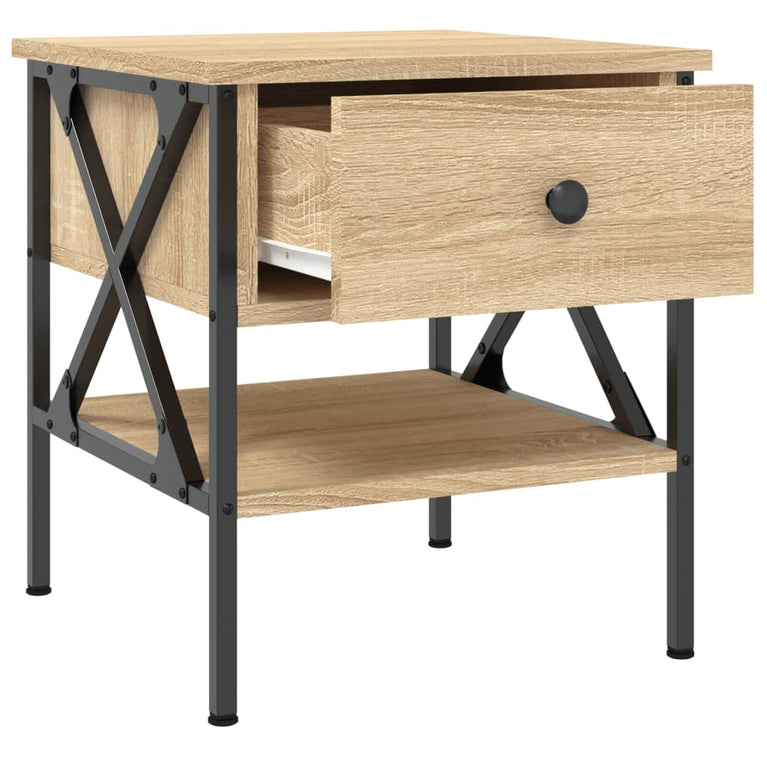 Nachtkastjes 2 st 40x42x45 cm bewerkt hout sonoma eikenkleurig MeubelReus