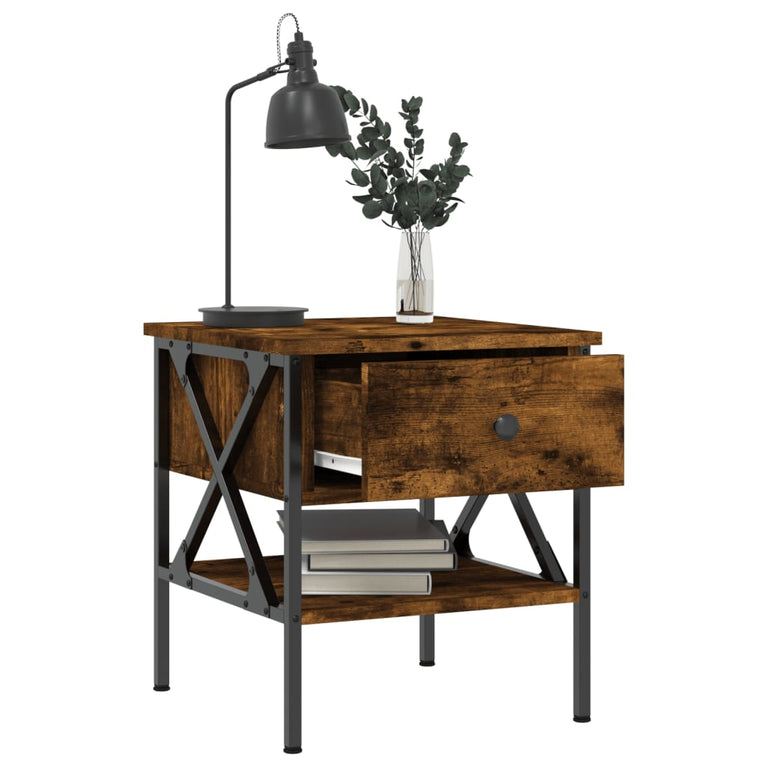 Nachtkastjes 2 st 40x42x45 cm bewerkt hout gerookt eikenkleurig MeubelReus