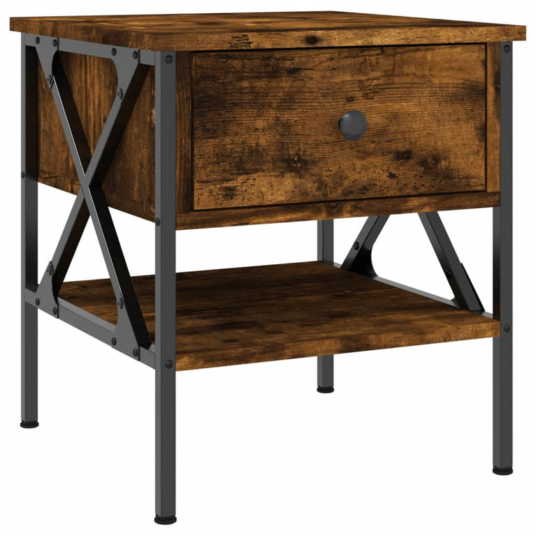 Nachtkastjes 2 st 40x42x45 cm bewerkt hout gerookt eikenkleurig MeubelReus