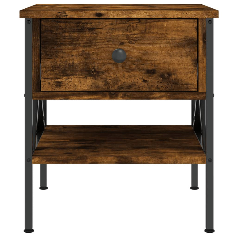 Nachtkastjes 2 st 40x42x45 cm bewerkt hout gerookt eikenkleurig MeubelReus
