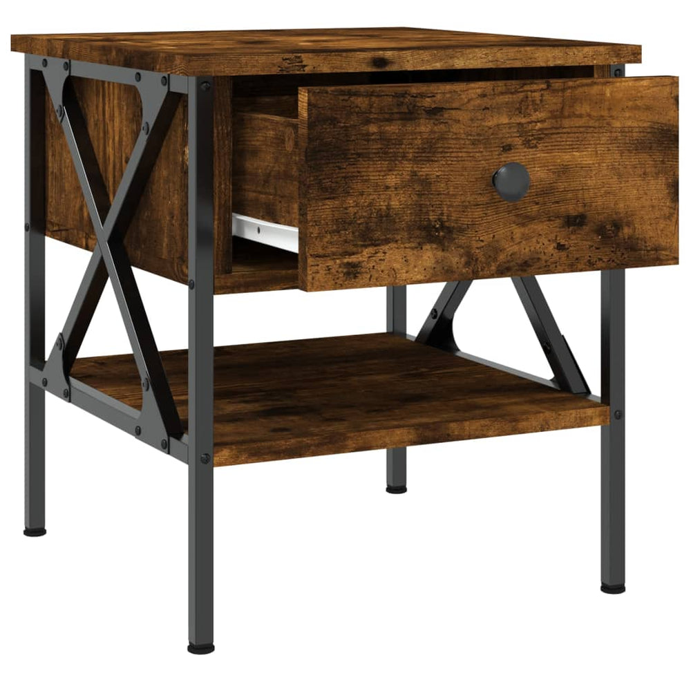 Nachtkastjes 2 st 40x42x45 cm bewerkt hout gerookt eikenkleurig MeubelReus