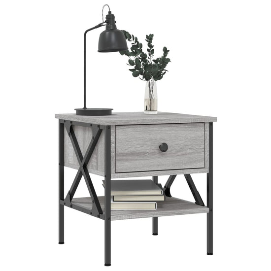 Nachtkastjes 2 st 40x42x45 cm bewerkt hout grijs sonoma eiken MeubelReus