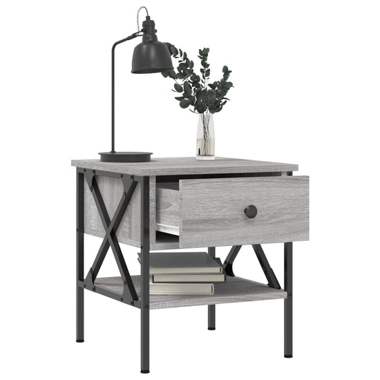 Nachtkastjes 2 st 40x42x45 cm bewerkt hout grijs sonoma eiken MeubelReus