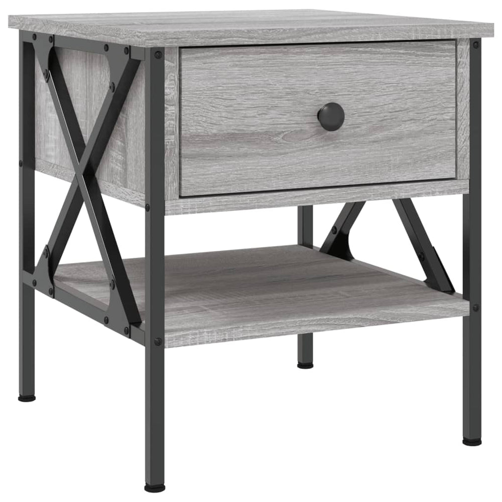Nachtkastjes 2 st 40x42x45 cm bewerkt hout grijs sonoma eiken MeubelReus
