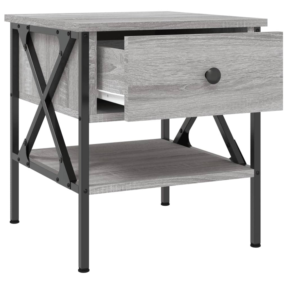 Nachtkastjes 2 st 40x42x45 cm bewerkt hout grijs sonoma eiken MeubelReus