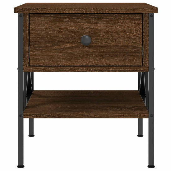 Nachtkastje 40x42x45 cm bewerkt hout bruin eikenkleur MeubelReus