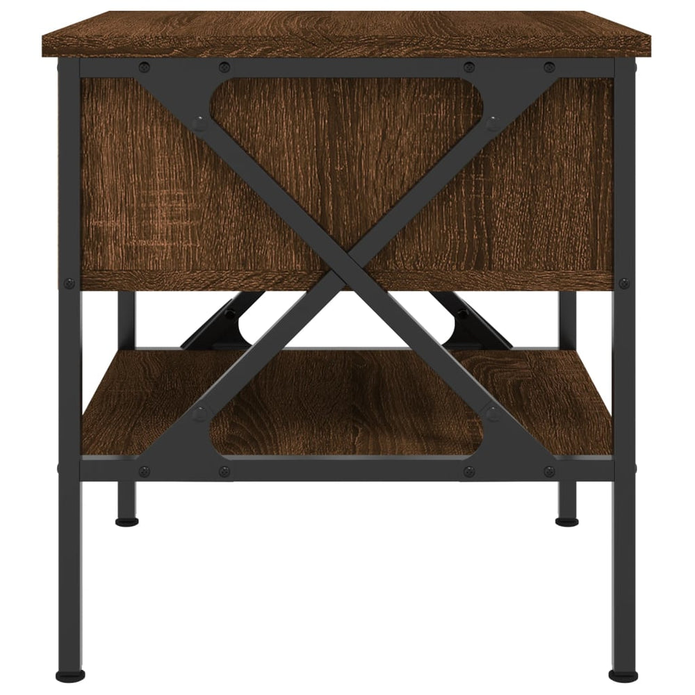 Nachtkastje 40x42x45 cm bewerkt hout bruin eikenkleur MeubelReus