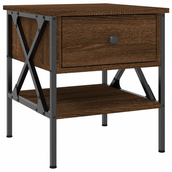 Nachtkastjes 2 st 40x42x45 cm bewerkt hout bruin eikenkleur MeubelReus
