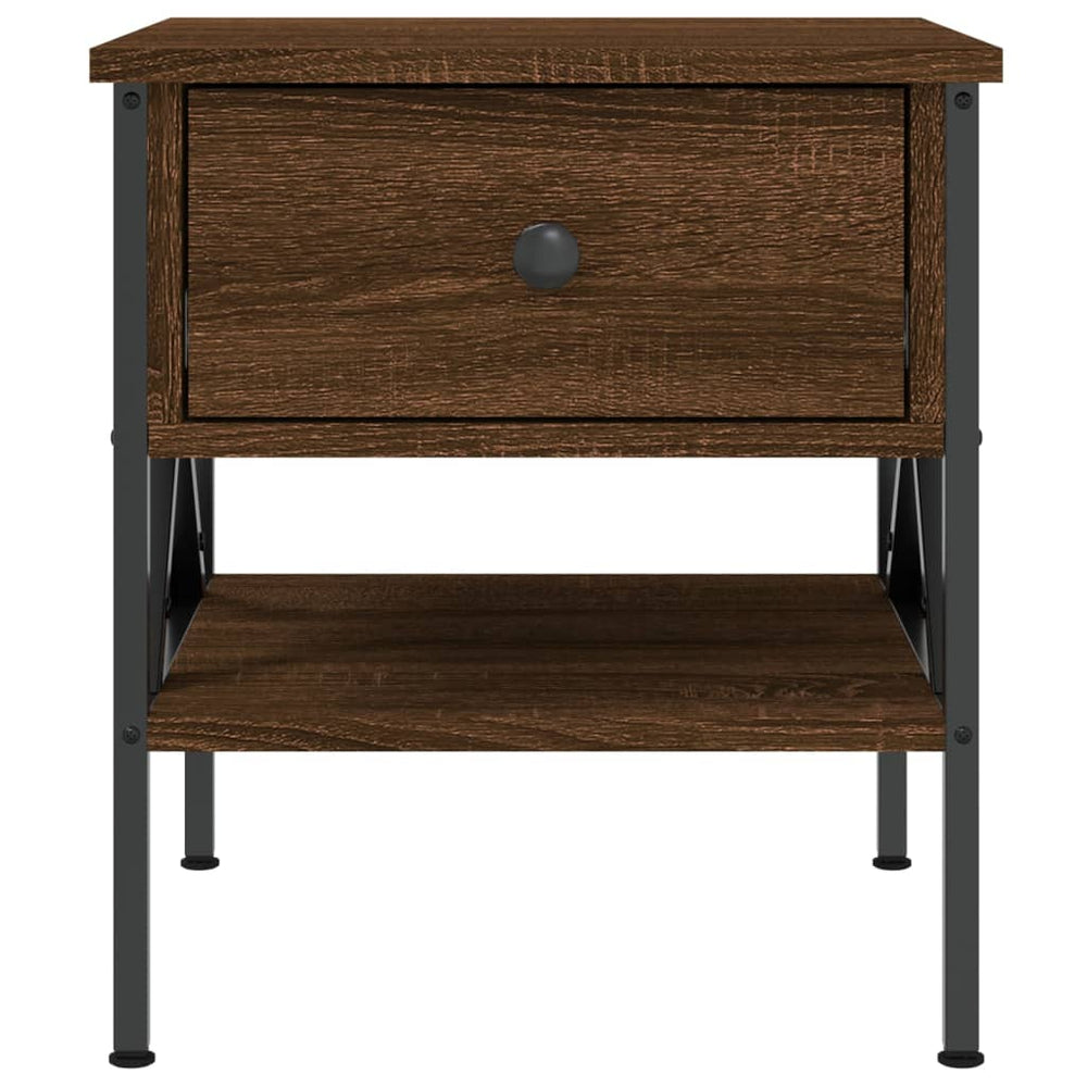 Nachtkastjes 2 st 40x42x45 cm bewerkt hout bruin eikenkleur MeubelReus