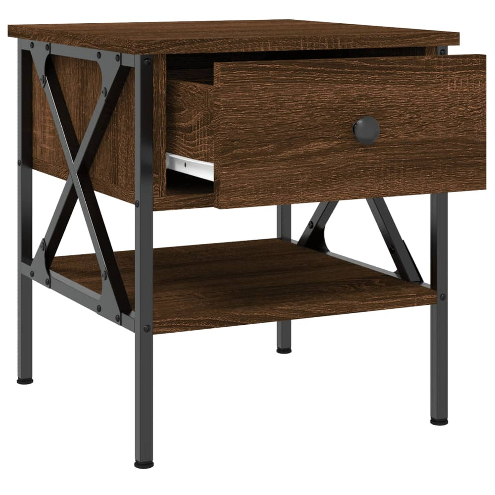 Nachtkastjes 2 st 40x42x45 cm bewerkt hout bruin eikenkleur MeubelReus