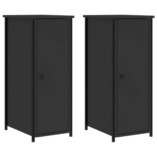 Nachtkastjes 2 st 32x42x80 cm bewerkt hout zwart MeubelReus