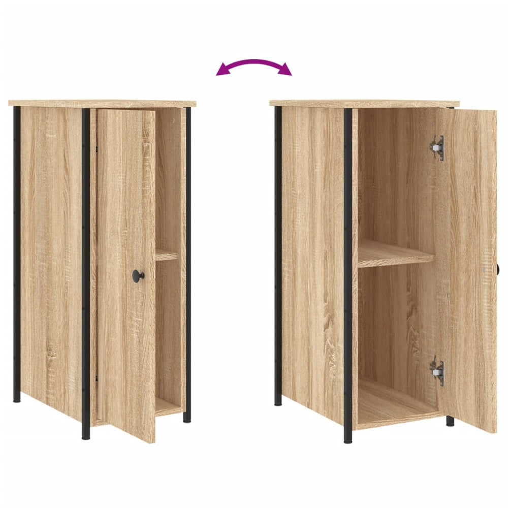 Nachtkastje 32x42x80 cm bewerkt hout sonoma eikenkleurig MeubelReus