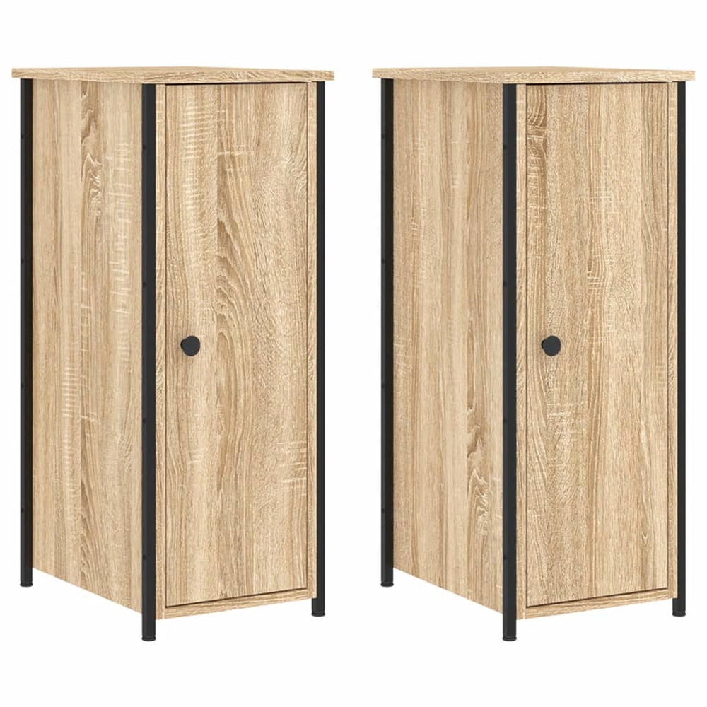 Nachtkastjes 2 st 32x42x80 cm bewerkt hout sonoma eikenkleurig MeubelReus