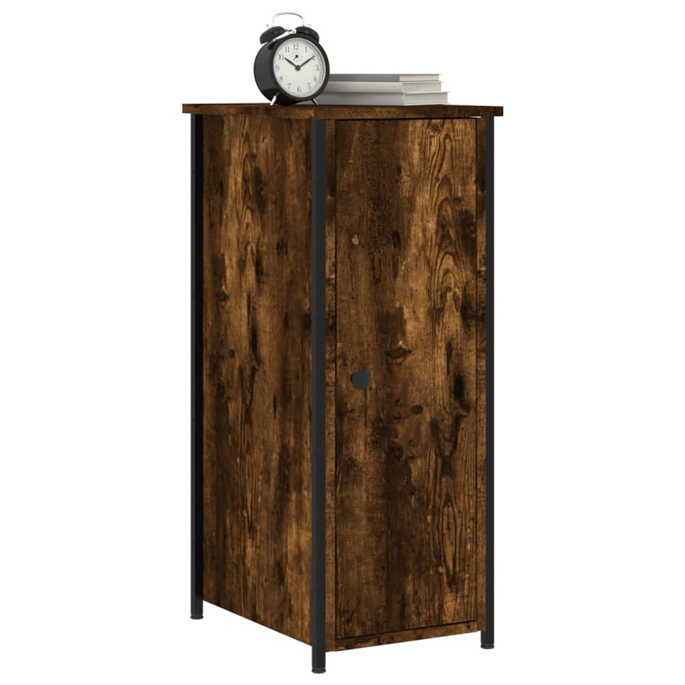 Nachtkastje 32x42x80 cm bewerkt hout gerookt eikenkleurig MeubelReus