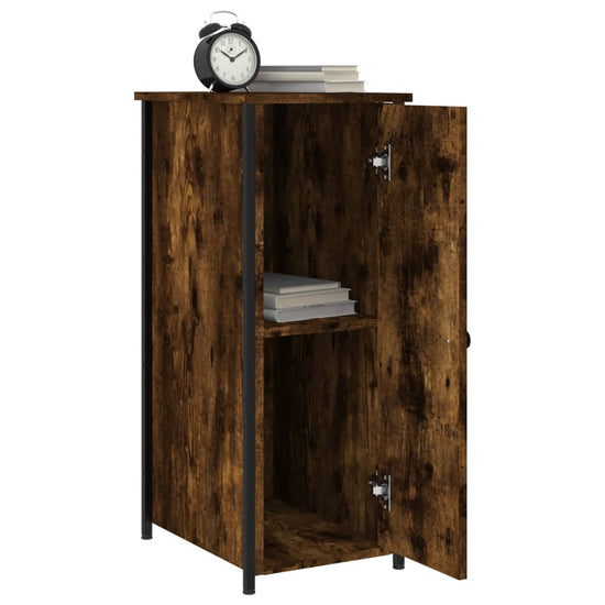 Nachtkastje 32x42x80 cm bewerkt hout gerookt eikenkleurig MeubelReus