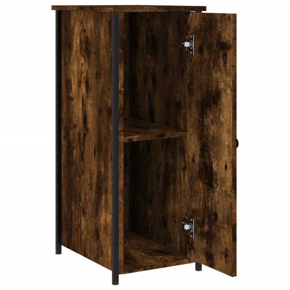 Nachtkastje 32x42x80 cm bewerkt hout gerookt eikenkleurig MeubelReus