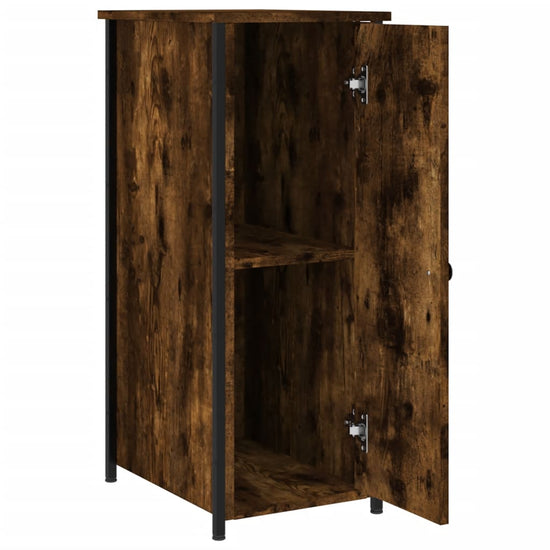 Nachtkastje 32x42x80 cm bewerkt hout gerookt eikenkleurig MeubelReus