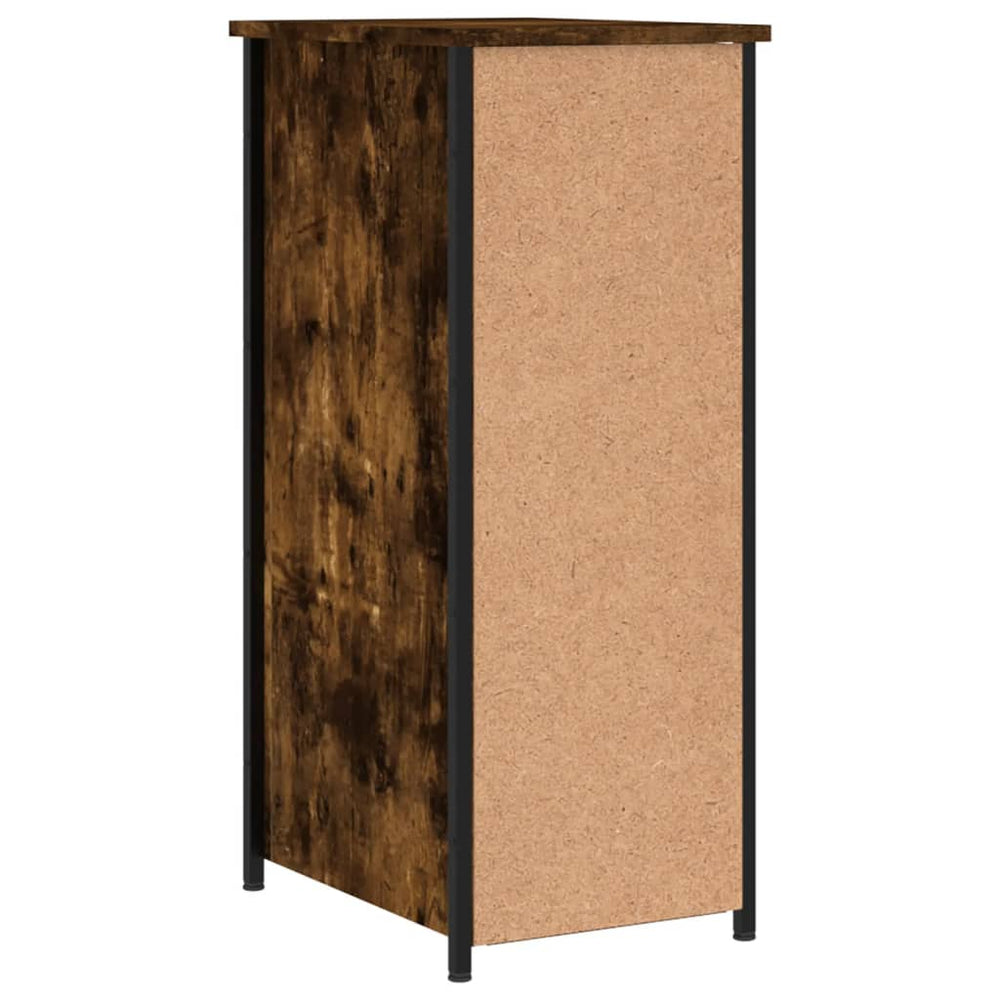 Nachtkastje 32x42x80 cm bewerkt hout gerookt eikenkleurig MeubelReus