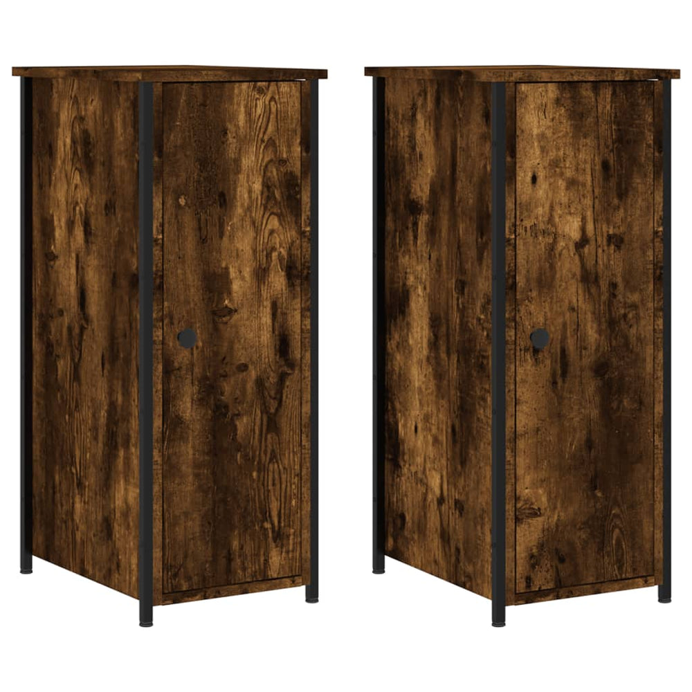 Nachtkastjes 2 st 32x42x80 cm bewerkt hout gerookt eikenkleurig MeubelReus