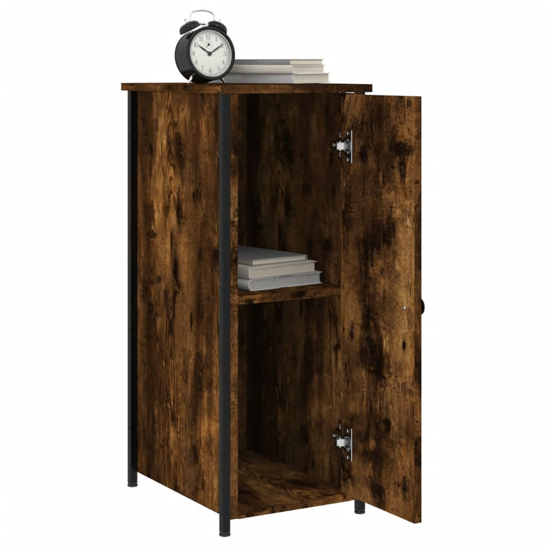 Nachtkastjes 2 st 32x42x80 cm bewerkt hout gerookt eikenkleurig MeubelReus