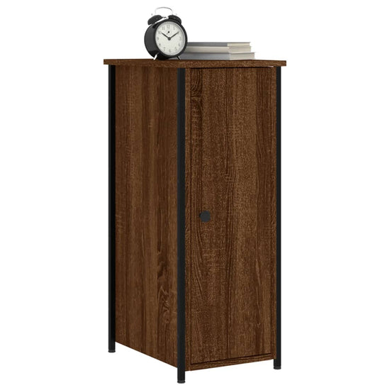 Nachtkastje 32x42x80 cm bewerkt hout bruin eikenkleur MeubelReus