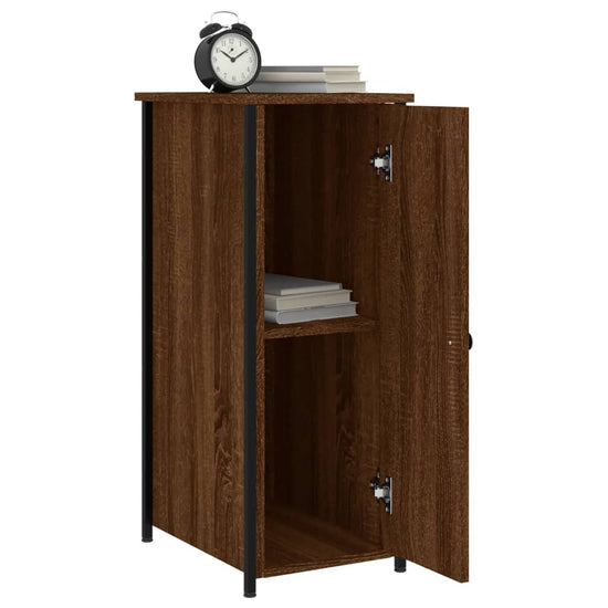 Nachtkastje 32x42x80 cm bewerkt hout bruin eikenkleur MeubelReus