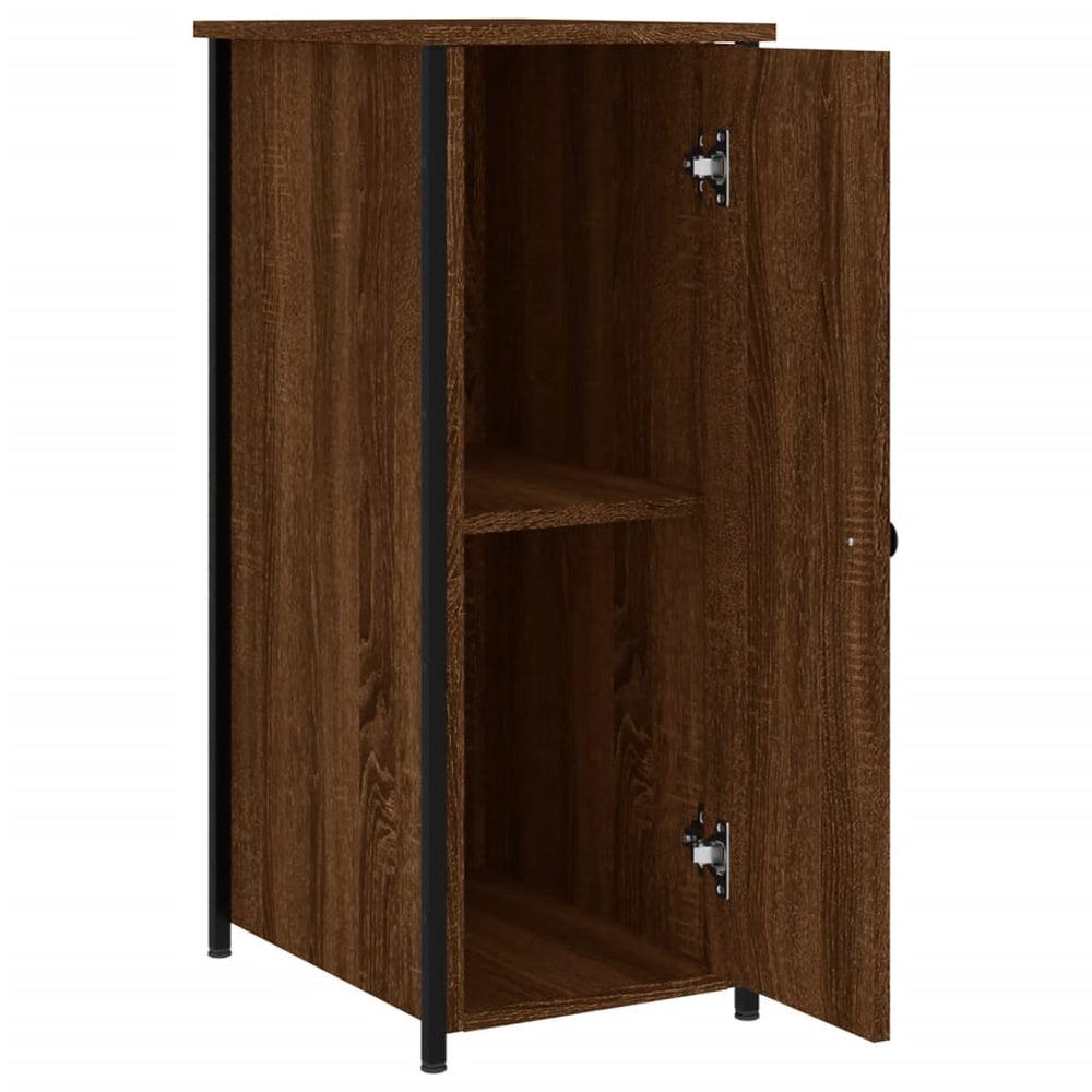 Nachtkastje 32x42x80 cm bewerkt hout bruin eikenkleur MeubelReus