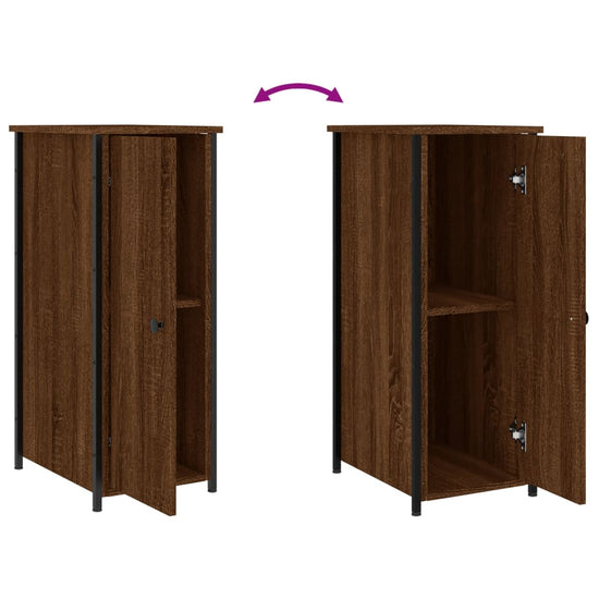 Nachtkastje 32x42x80 cm bewerkt hout bruin eikenkleur MeubelReus