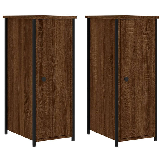 Nachtkastjes 2 st 32x42x80 cm bewerkt hout bruin eikenkleur MeubelReus