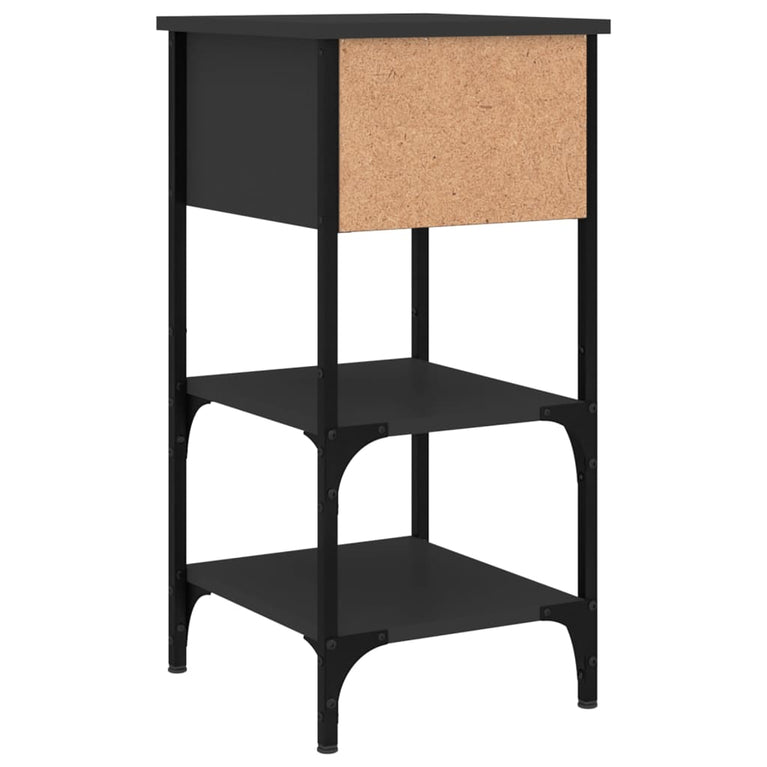 Nachtkastjes 2 st 34x36x70 cm bewerkt hout zwart MeubelReus